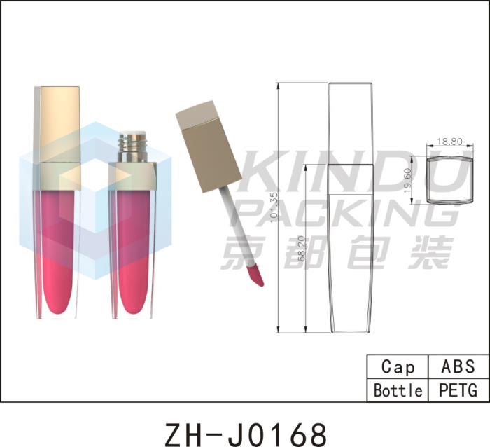Customized injection color square lip gloss pack (ZH-J0168)